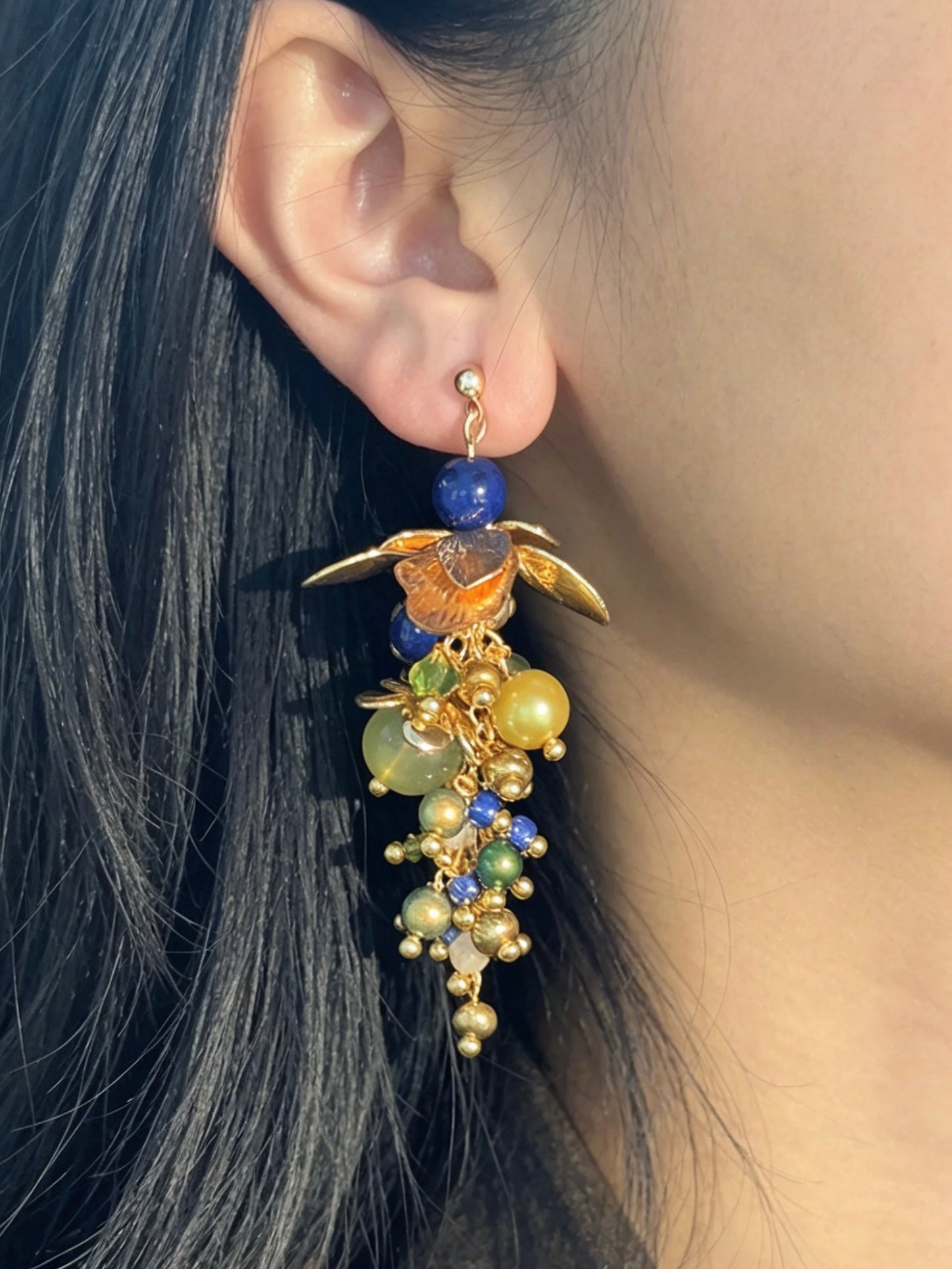「Pendant Grapes」Handmade Grape-shaped Earrings
