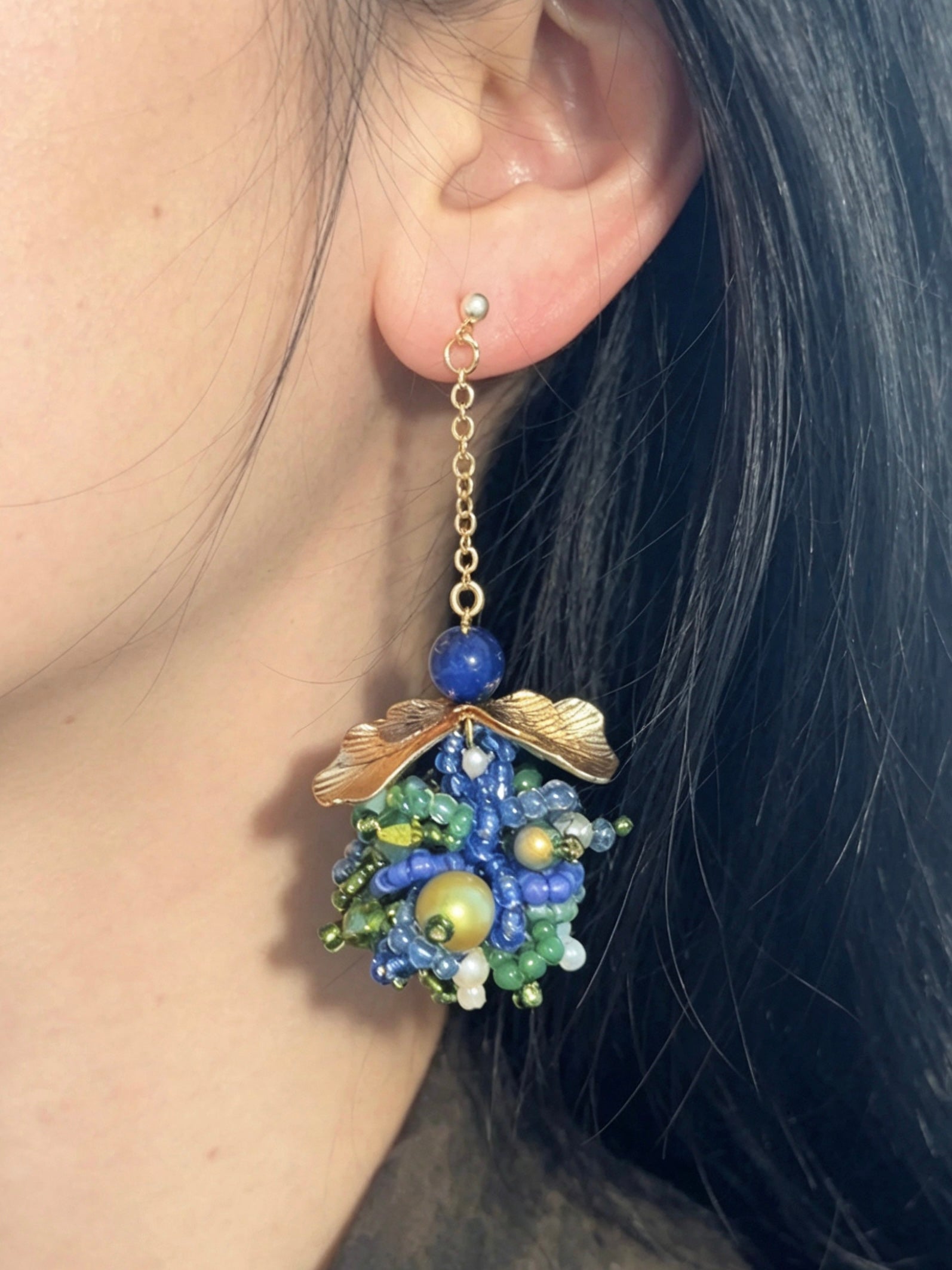 「Pendant Grapes」Handmade Grape-shaped Earrings