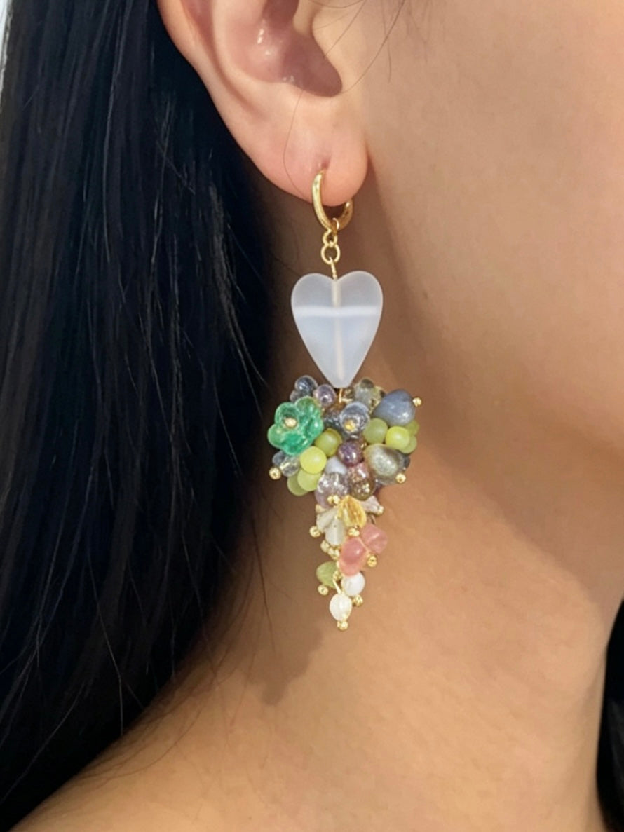 「Flutter Heart」Handmade Asymmetrical Heart Earrings