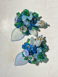 「Floral Cluster · In a leaf」Handmade Beaded Earrings
