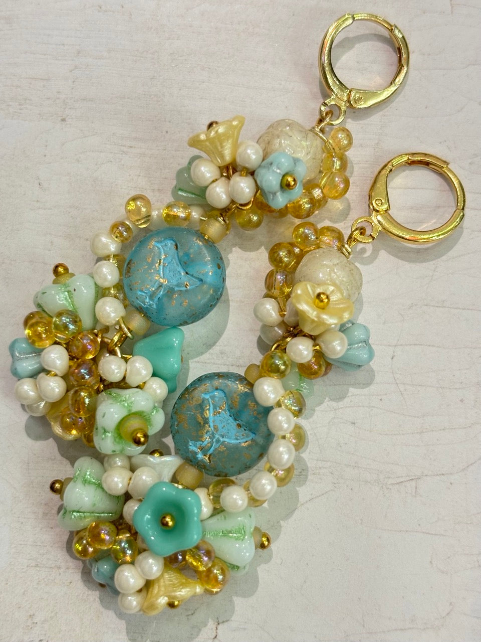 「Daydreaming Bird」Handmade Beaded Earrings