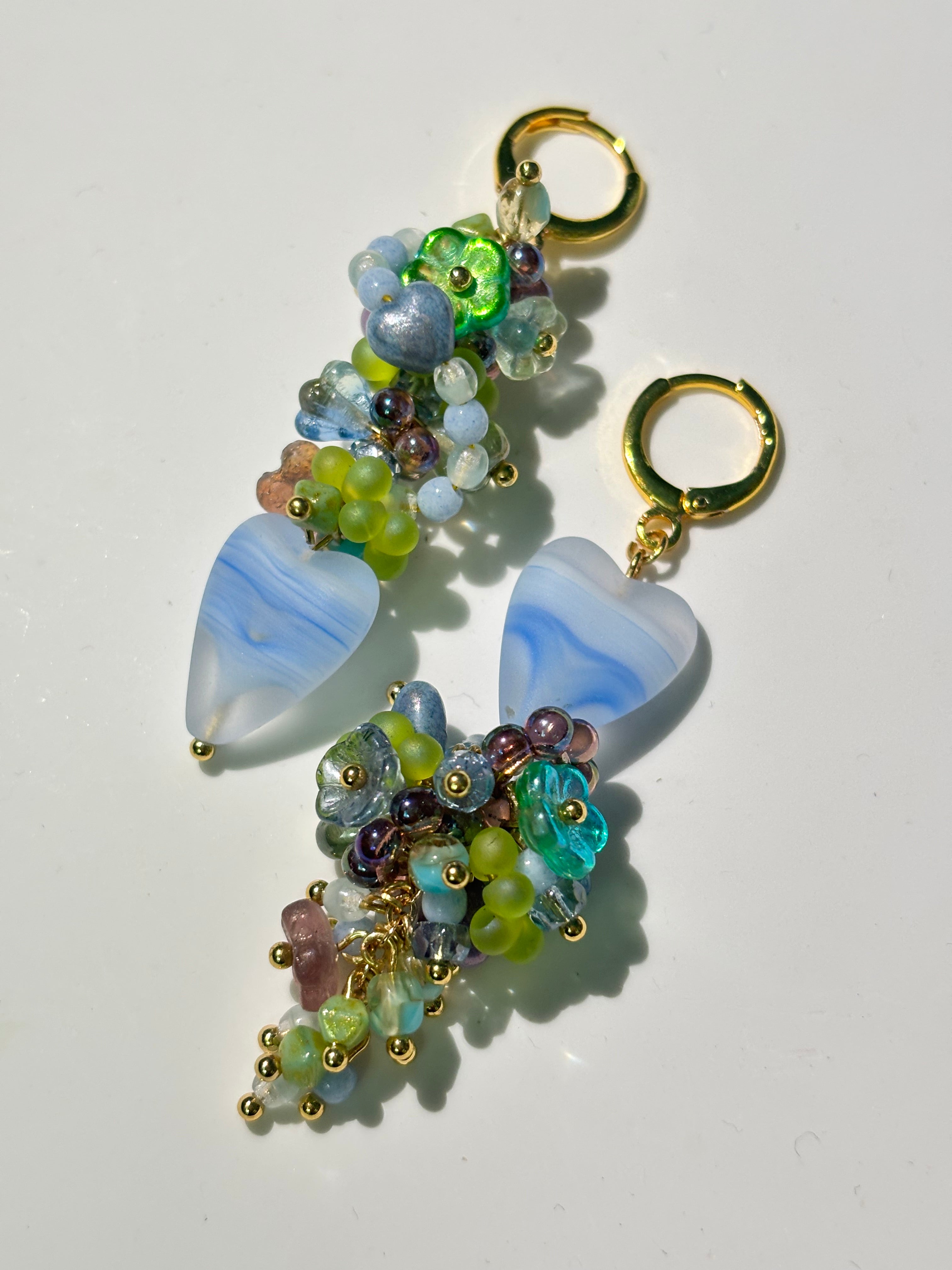 「Flutter Heart」Handmade Asymmetrical Heart Earrings