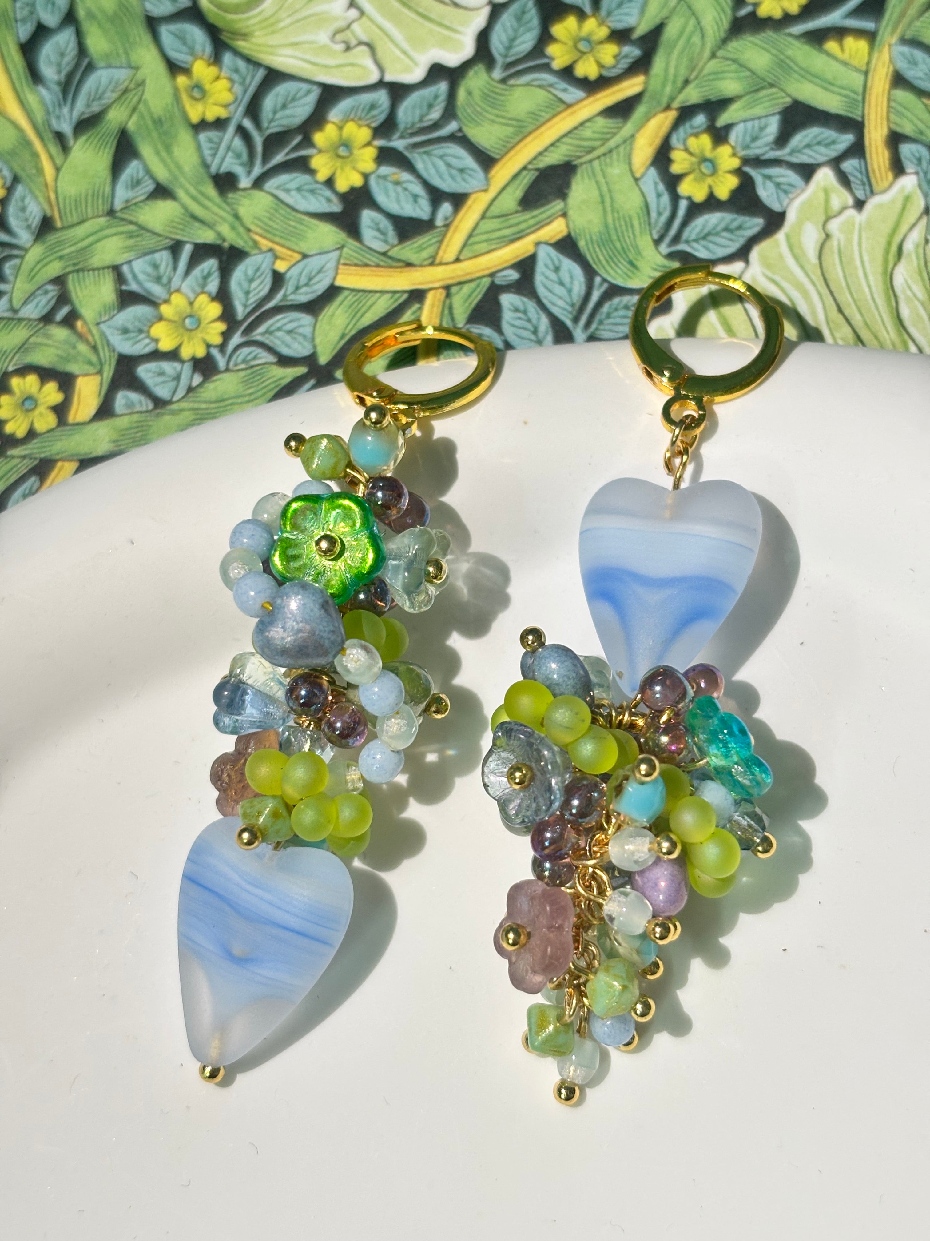 「Flutter Heart」Handmade Asymmetrical Heart Earrings