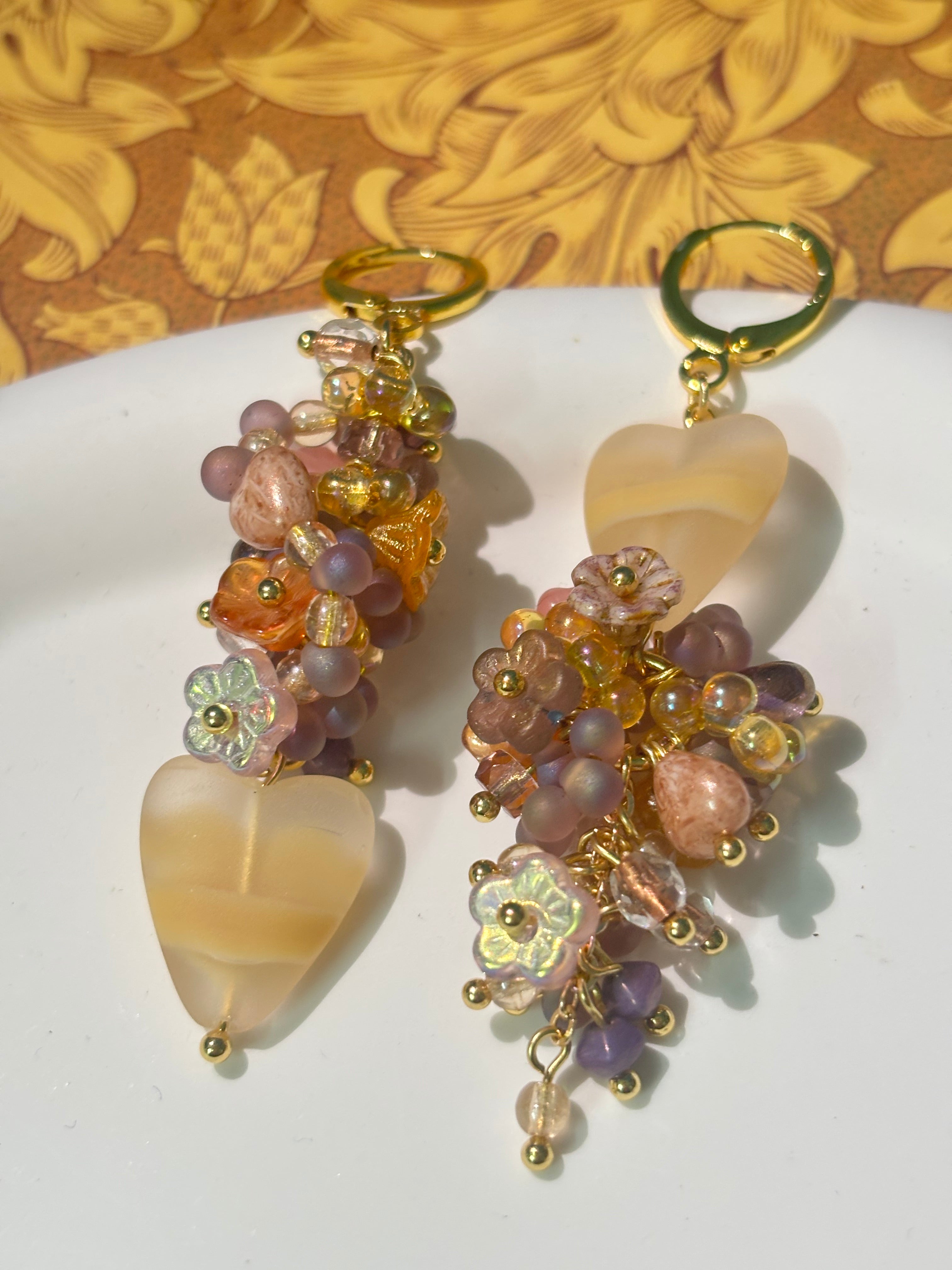 「Flutter Heart」Handmade Asymmetrical Heart Earrings