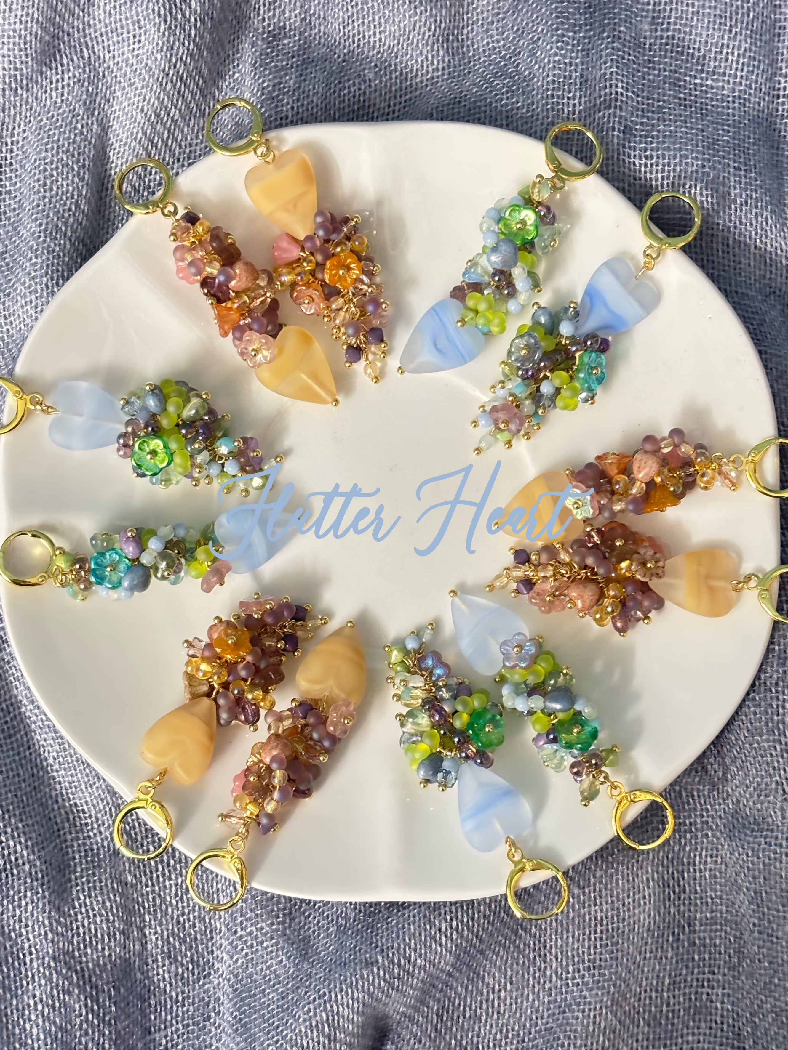 「Flutter Heart」Handmade Asymmetrical Heart Earrings