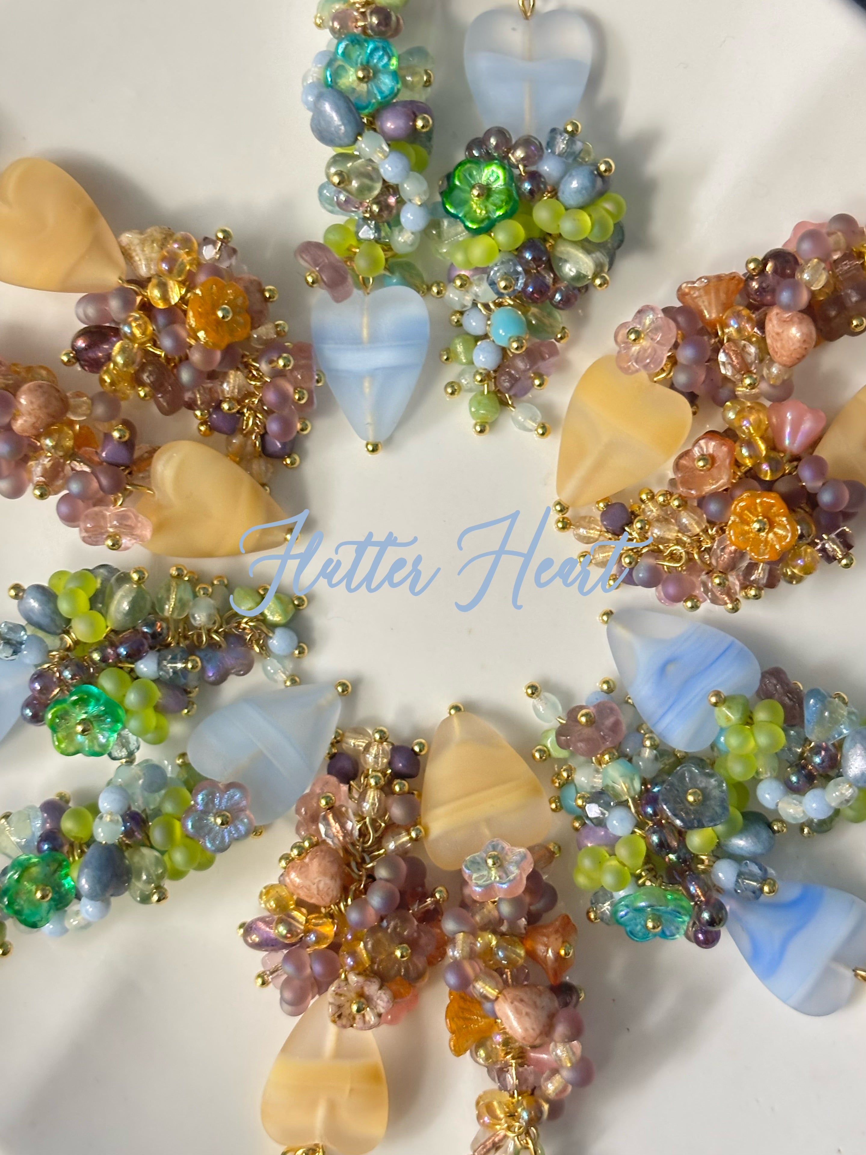 「Flutter Heart」Handmade Asymmetrical Heart Earrings