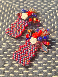 「Flat Vase」Handmade Beaded Floral Stud Earrings,Beaded Earrings for Vacations,Romantic Summer Looks