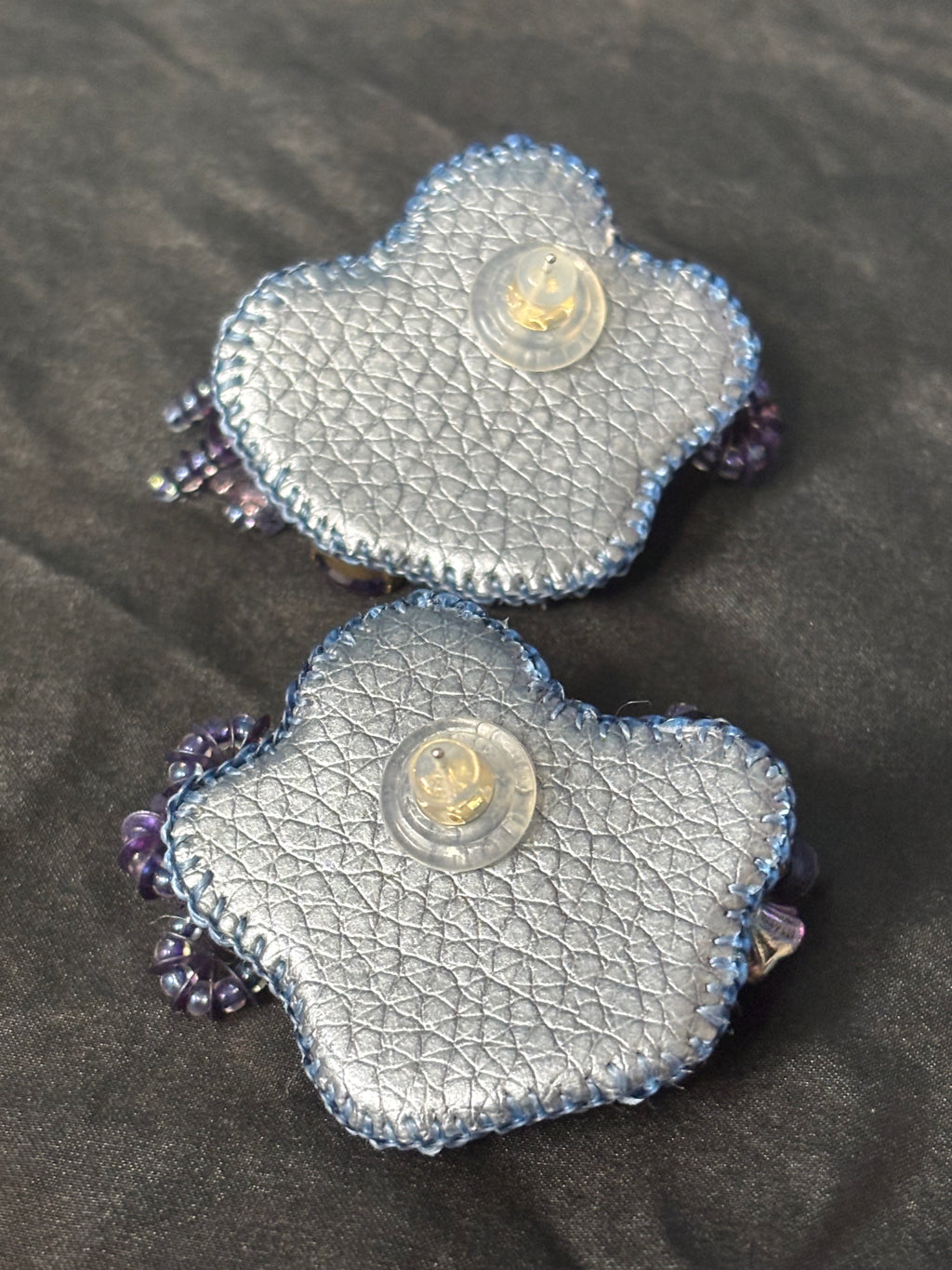 「Corner Flowerbed」Hand Embroidered Flower Earrings: Beaded Floral Stud Earrings