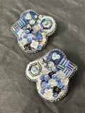 「Corner Flowerbed」Hand Embroidered Flower Earrings: Beaded Floral Stud Earrings